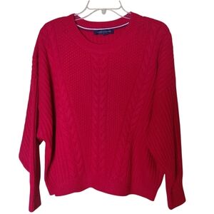 Tommy Hilfiger Red Cable Knit Sweater Size L